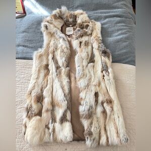 Bebe | 100% Rabbit Fur Vest - Size Small